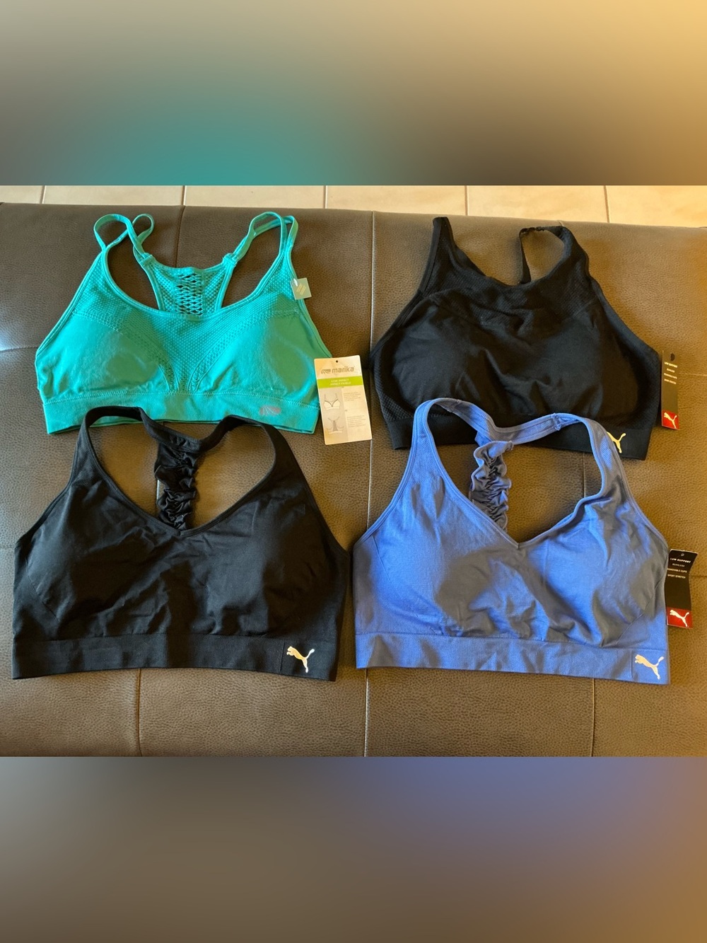PUMA & Marika Sports Bras XL 4 Pc Bundle NWT Racerback Workout